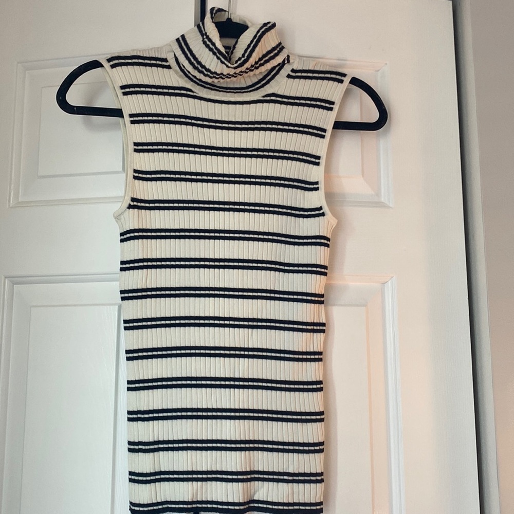 NWOT. Woman’s Express ribbed turtle neck sleeveless sweater. Size medium.
